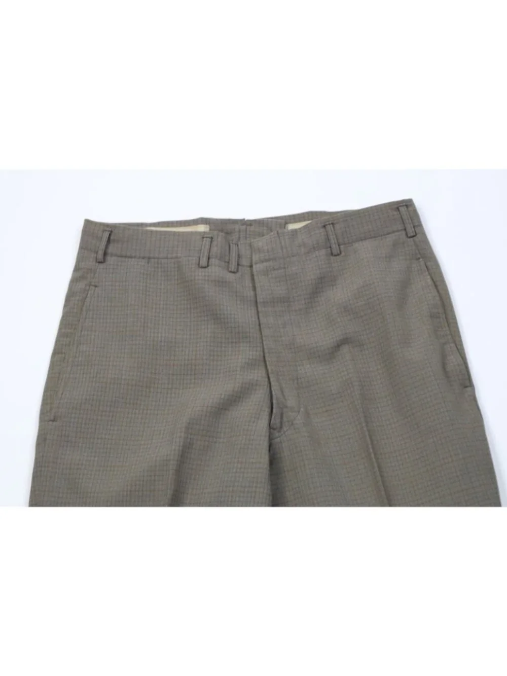 Vintage 50s 60s Streetwear Mens 36R 2 Piece Wool Suit Wedding Green Plaid 30x31